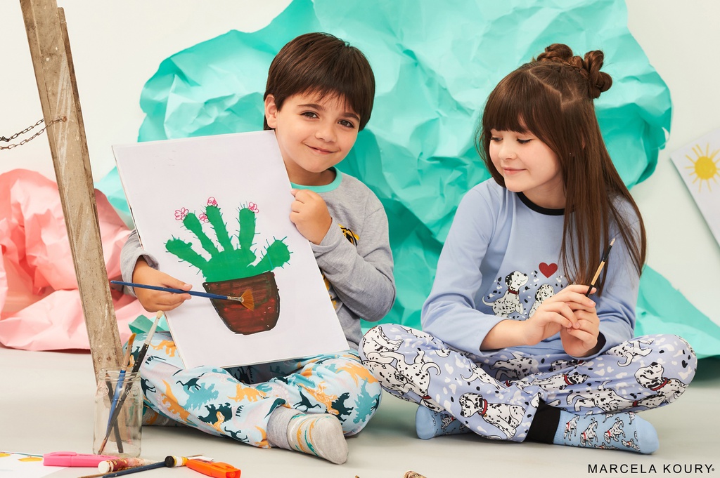 CONJUNTO PIJAMA INVIERNO JERSEY NENA MANGAS LARGAS  C/EST. Y PANT.EST.&quot;DALMATAS&quot;