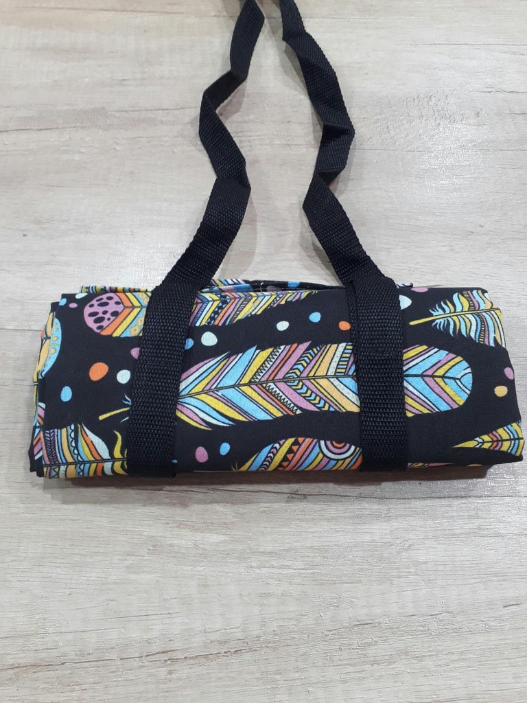 LONA PLAYERA ESTAMPADA - CON BOLSILLO/ALMOHADA  Y TIRAS PARA LLEVAR TIPO CARTERA