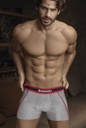 BOXER ALGODÓN Y LYCRA LISO CON DETALLE DE LINEAS