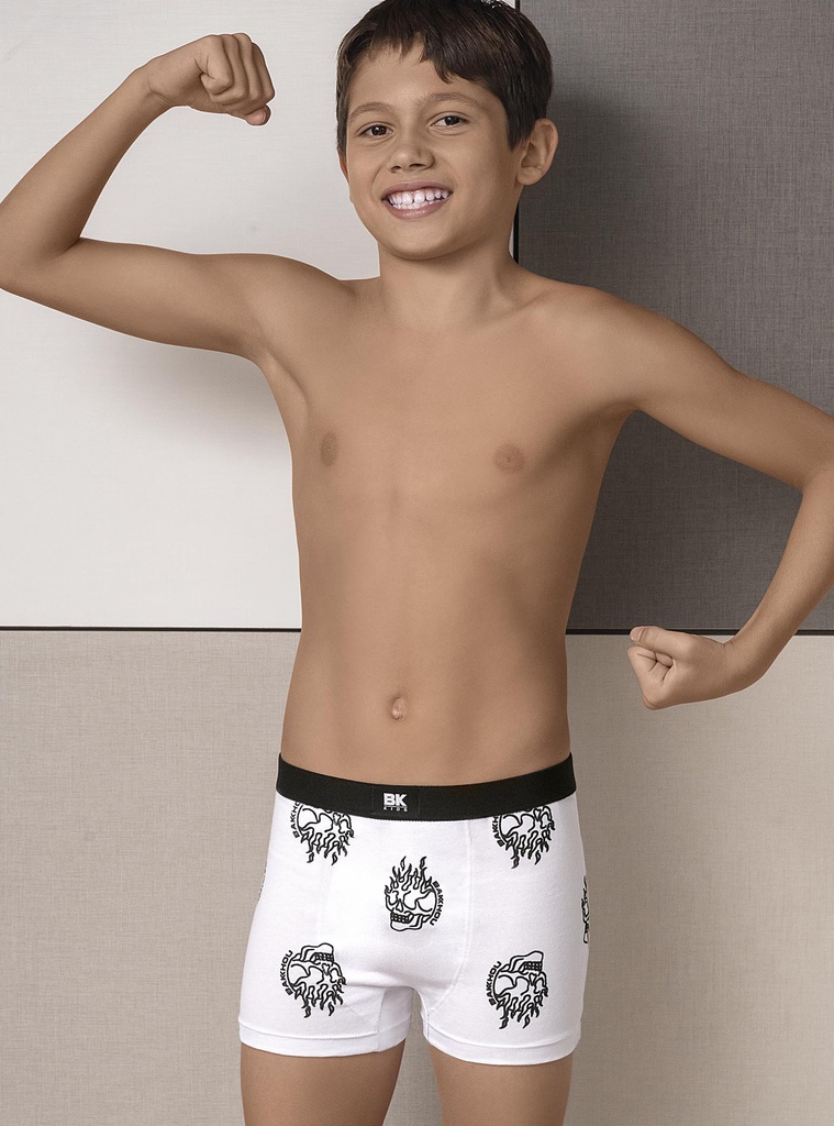 BOXER NENE ALGODÓN Y LYCRA ESTAMPADO &quot;CALAVERA&quot;