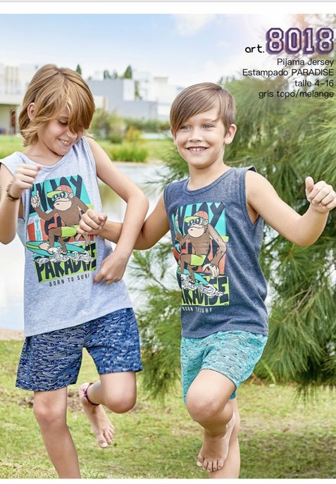 VER. PIJAMA JERSEY ESTAMPADO "PARADISE"  VERANO NENE