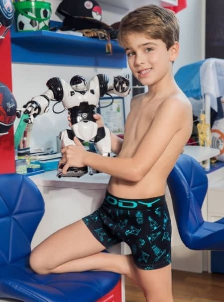 BOXER NIÑOS DE ALG LYCRA ESTAMPADO ROBOTS 