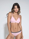 CONJUNTO DE ALGODON Y LYCRA LISO CON DIJE CHAPITA Y ELASTICO 2 TONOS. CORPINO TRIANGULO SOFT SIN PUSH UP. COLALESS