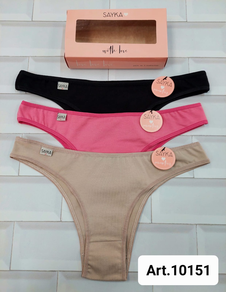 Pack x 3 Vedetina alg/lycra basica