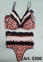 OFERTON - Conjunto triangulo taza soft microfibra animal print con puntilla