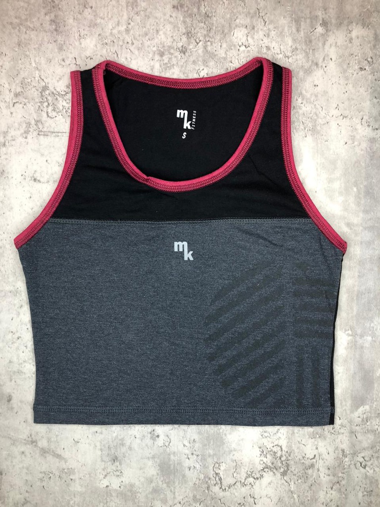 LIQUIDACION -15% DESCUENTO ! MK SPORT MUSCULOSA DEPORTIVA DE LYCRA LISO COMBINADO