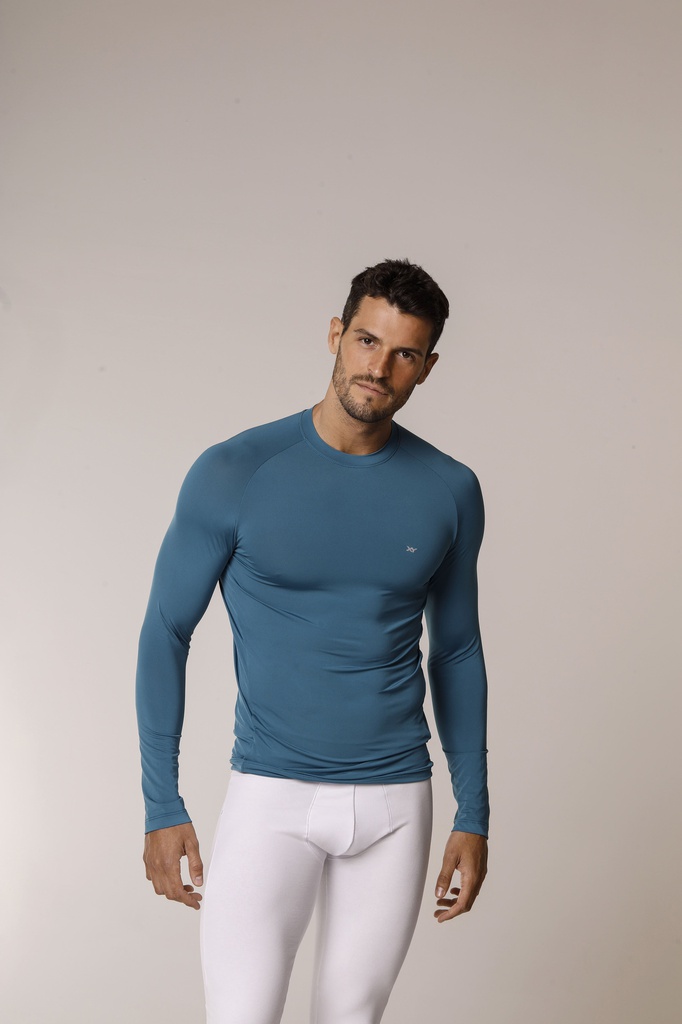 INV. CAMISETA TERMICA MANGA LARGA CON CUELLO REDONDO DE MICROFIBRA CON LYCRA