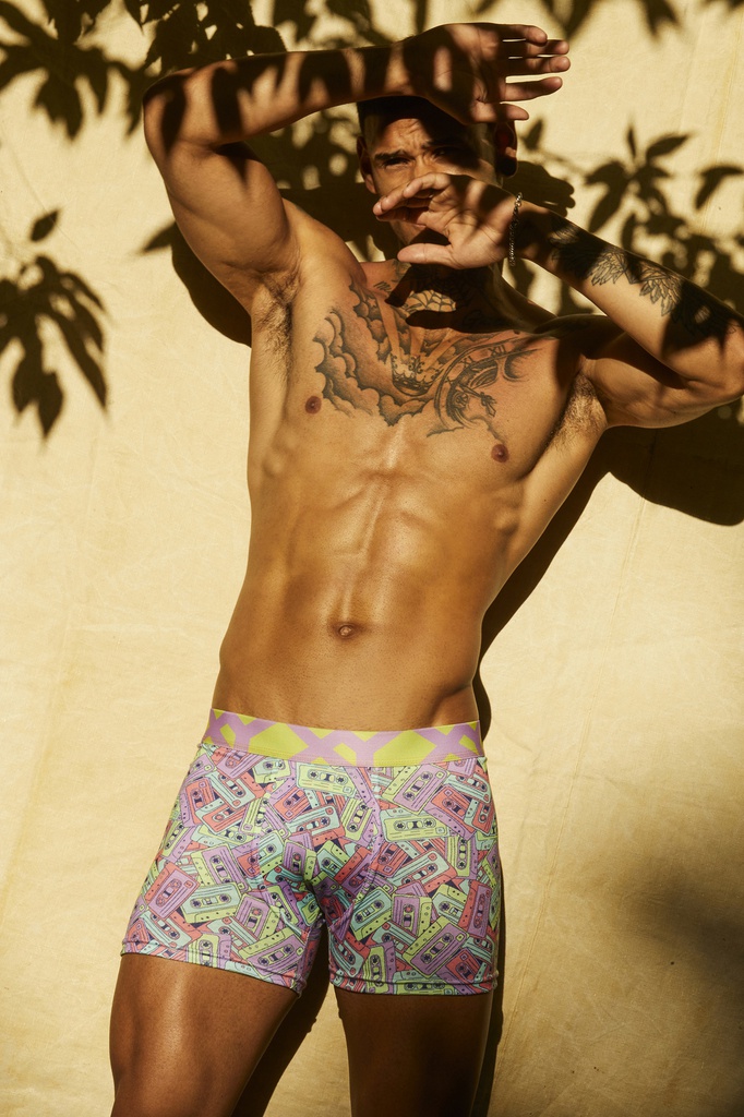 BÓXER ALGODÓN-LYCRA ESTAMPADO "CASETTE"