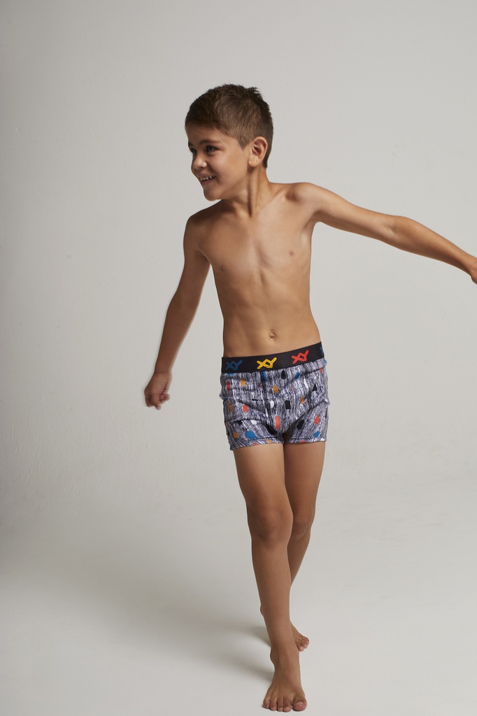 BÓXER NIÑO ALGODÓN-LYCRA ESTAMPADO "COLORES"