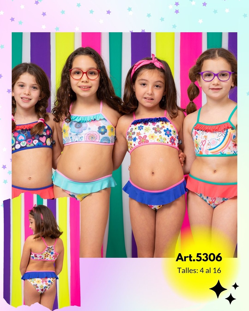 MALLA BIKINI NENA ESTAMPADO FLORES-CORAZONES