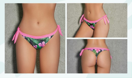 MALLA COLA LESS DE TRICOT ESTAMPADO CON NUDOS