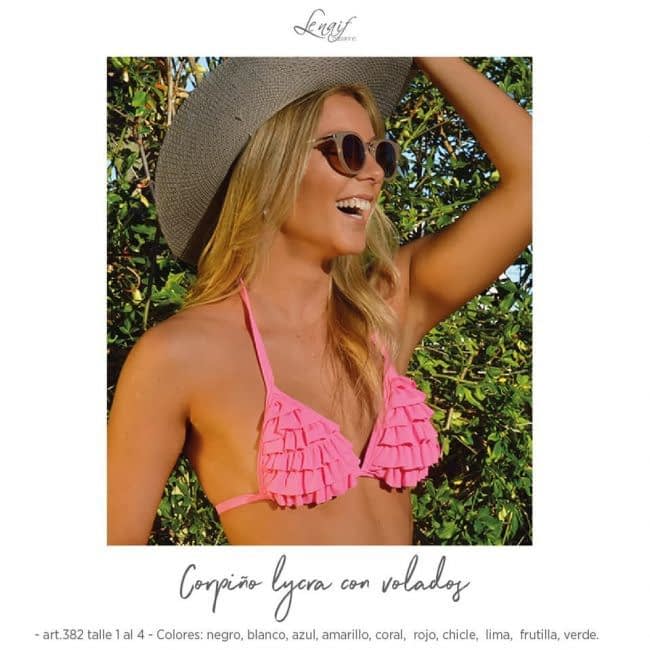 BLACK! -15% OFF !! - MALLA LISA TRIÁNGULO CON VOLADOS