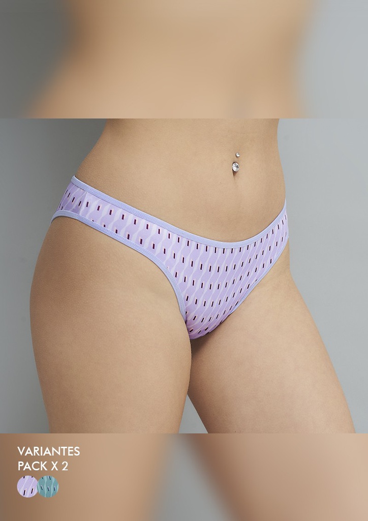 PACK X2 VEDETINAS MICROFIBRA ESTAMPADA "BIANCA"