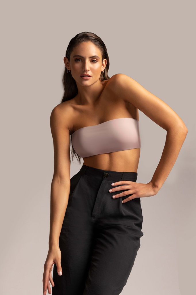 TOP BANDEAU SIN TAZA DE MICROFIBRA DOBLE