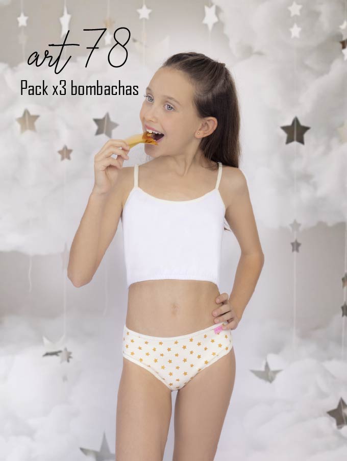 PACK X 3 BOMBACHAS DE NENA ESTAMPADAS DE ALGODON Y LYCRA