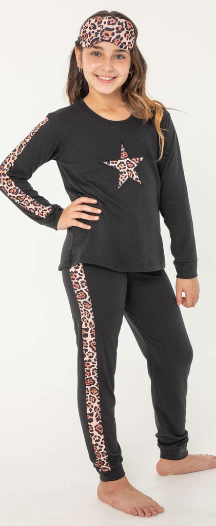   INV. PIJAMA NENA CON RECORTES ESTAMPADOS Y APLIQUE BORDADO "ZAIRA"