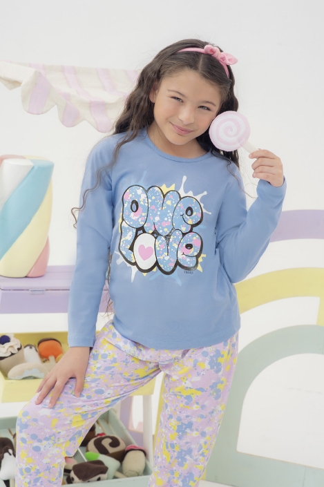  INV. PIJAMA DE NENA ALG. "ONE LOVE" - jersey
