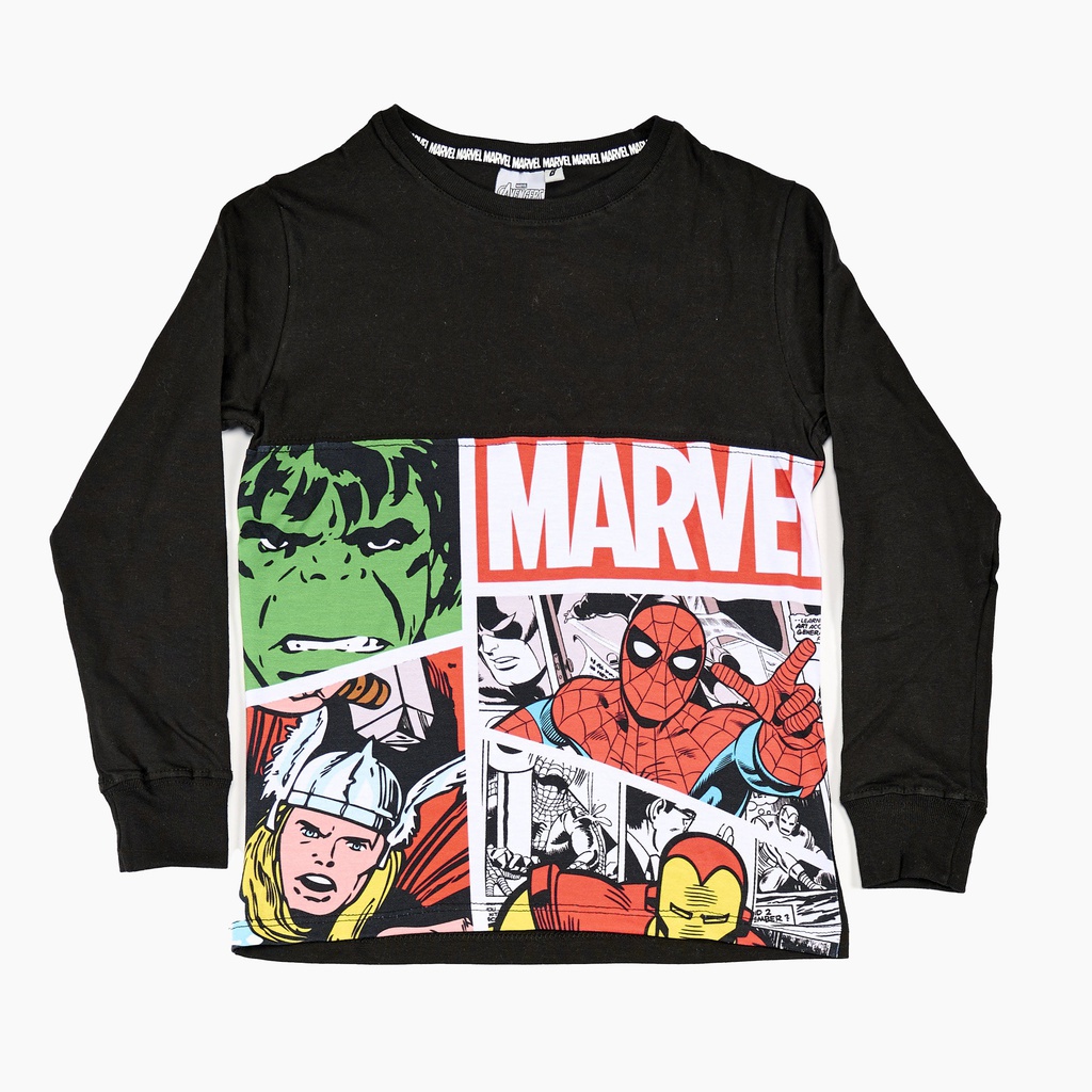 LIQUIDACION ! - INV. REMERA ML DE JERSEY MODAL CON PUÑOS SUBLIMADA &quot;AVENGERS&quot;