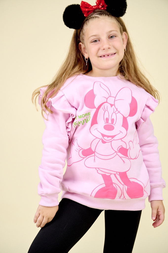 LIQUIDACION ! - INV. BUZO DE FRISA CR ESTAMPADO &quot;MINNIE&quot; CON VOLADOS