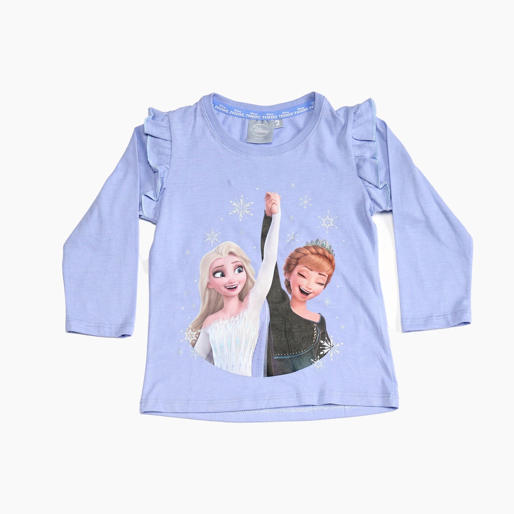 INV. REMERA JERSEY ML ESTAMPADA CON VOLADOS &quot;FROZEN&quot;