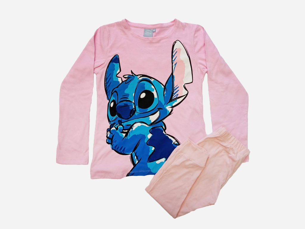 LIQUIDACION ! - INV. PIJAMA DE JERSEY ML CON ESTAMPA &quot;STITCH&quot; Y PANTALON LISO