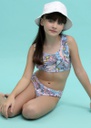 MALLA CONJUNTO NENA DE TRICOT ESTAMPADO TOP CON VOLADOS Y BOMBACHA "AURA"