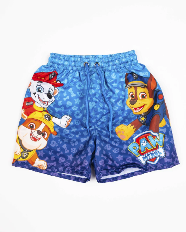 VER. SHORT DE BAÑO SUBLIMADO &quot;PAW PATROL&quot; AJUSTABLE CON CORDON 