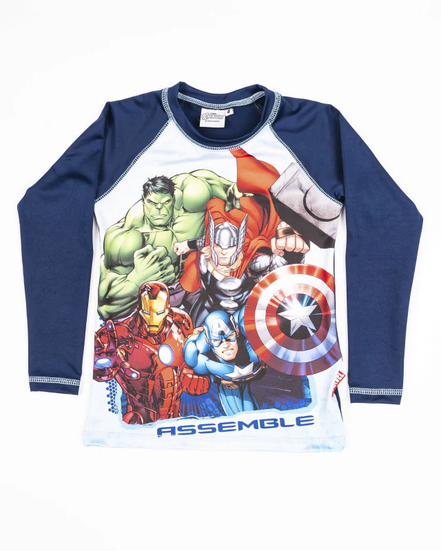 VER. REMERA CON PROTECCION UV SUBLIMADA &quot;AVENGERS&quot;