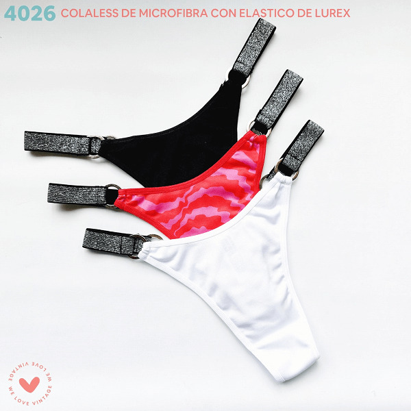 PACK X 3 COLALES DE MICRO REGULABLE CON ELASTICO LUREX