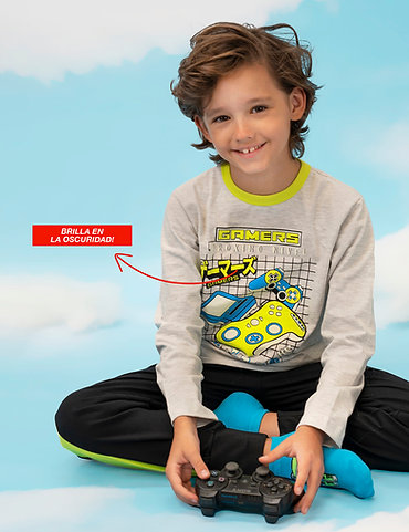 LIQUIDACION ! - INV. PIJAMA MANGAS LARGAS Y PANTALON BRILLA EN LA OSCURIDAD