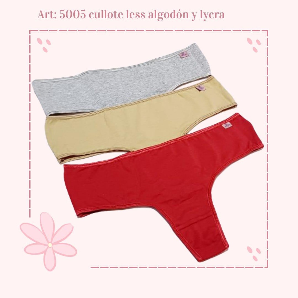 PACK X 3 CULOTELESS ALGODÓN Y LYCRA LISO