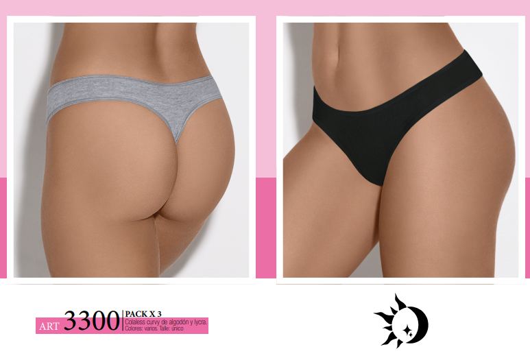 PACK X 3 COLALES MAX ALGODÓN Y LYCRA LISO