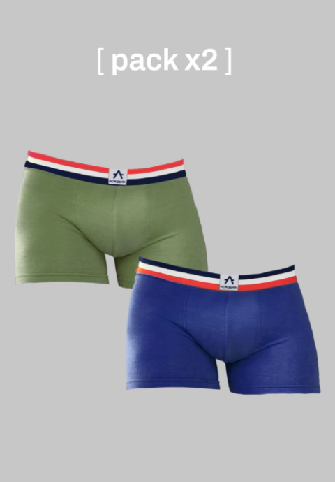 PACK X2 BOXERS ALGODÓN &amp; LYCRA COMBINADO