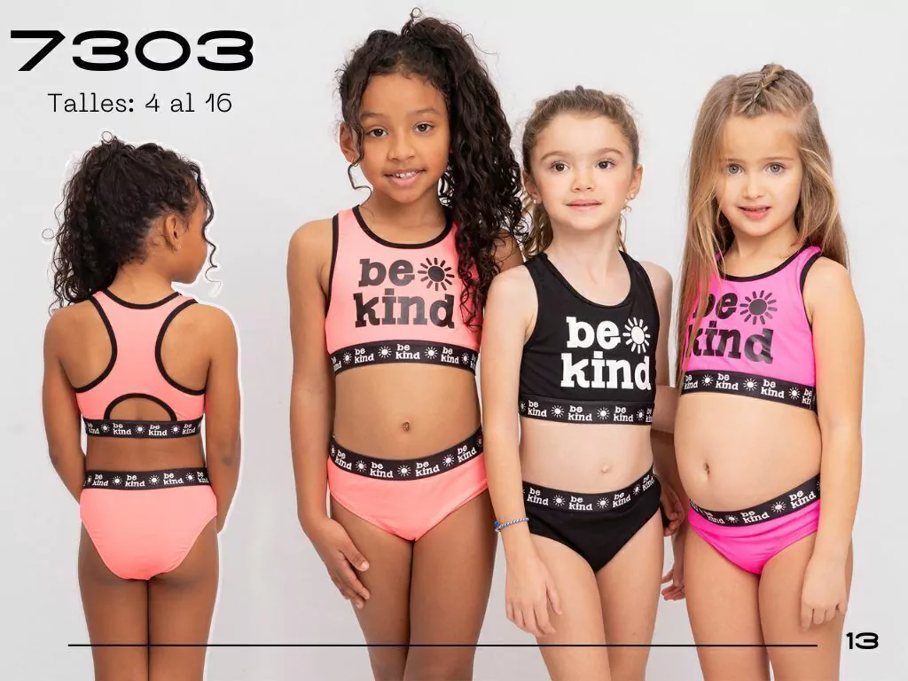 MALLA BIKINI NENA &quot;BE KIND&quot; CON ELASTICO ANCHO