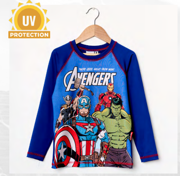 VER. REMERA MANGAS LARGAS PROTECCION UV &quot;AVENGERS&quot;