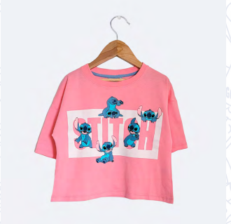 VER. REMERA DE ALGODÓN ESTAMPADA "STITCH"
