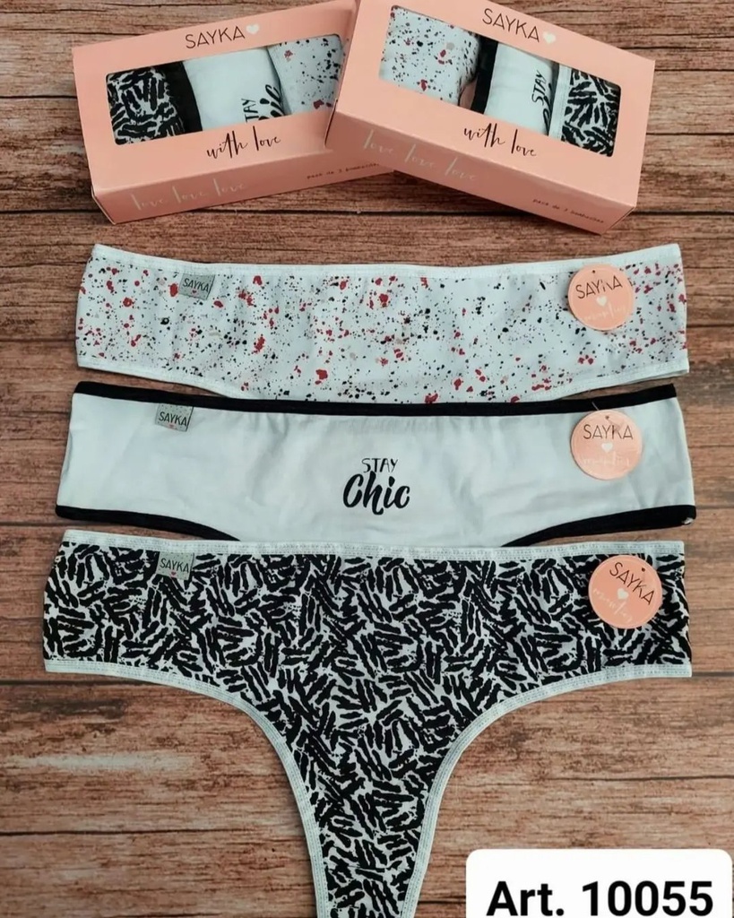 PACK X3 CULOTELESS ALGODÓN-LYCRA ESTAMPADA