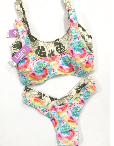 VER. MALLA BIKINI TOP Y COLALES ESTAMPADA