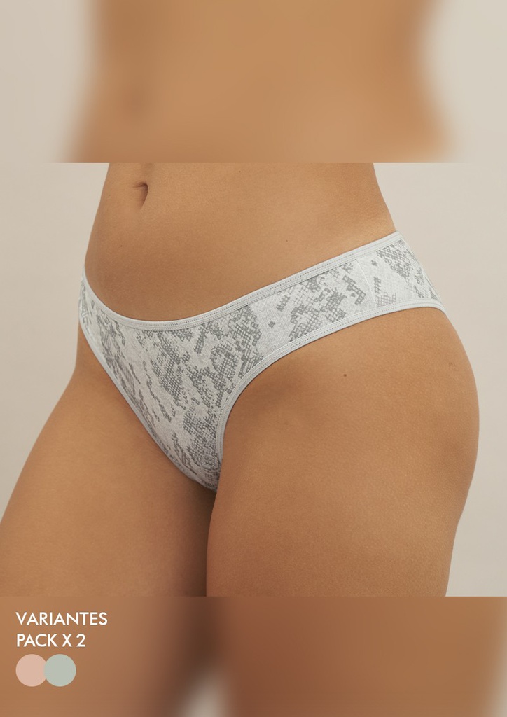 PACK X2 VEDETINA DE ALGODÓN Y LYCRA ESTAMPADO "SNAKE"