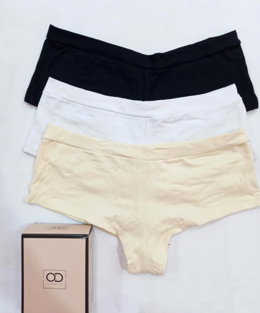 PACK X3 CULOTTE DE ALGODÓN Y LYCRA SIN ENVIVADO