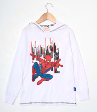 INV. REMERA DE ALGODÓN CON CAPUCHA &quot;SPIDERMAN&quot;