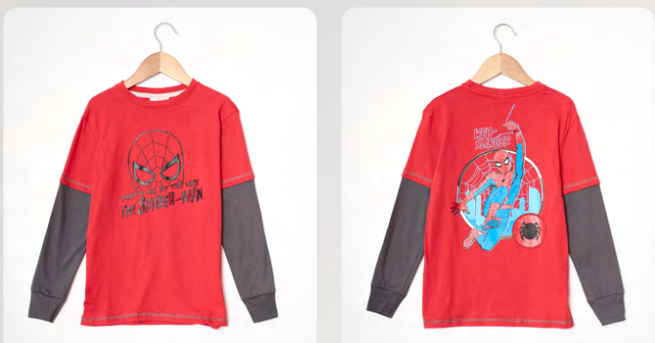 LIQUIDACION ! - INV. REMERA DE ALGODÓN CON SOBRE MANGA "SPIDERMAN"