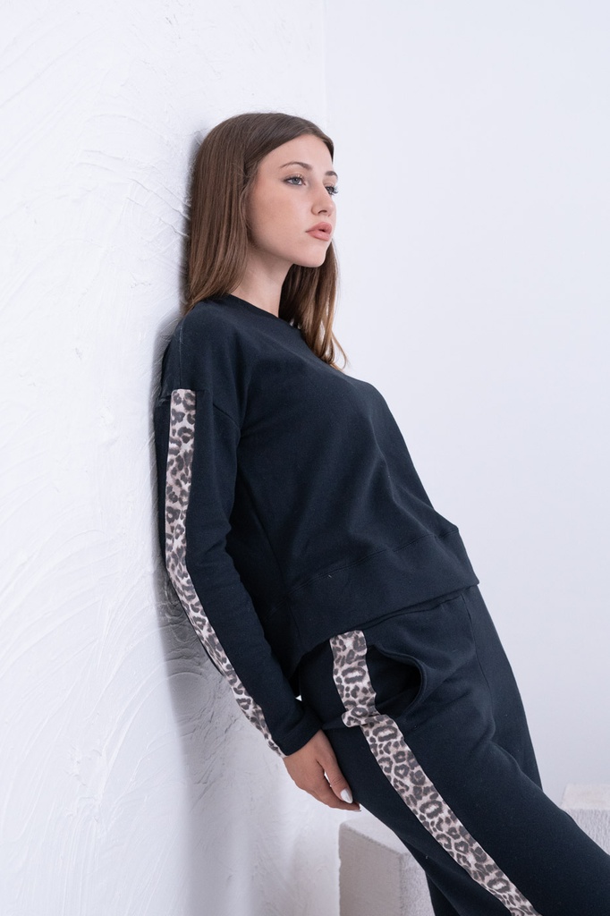 LIQUIDACION ! - INV. BUZO Y PANTALON RUSTICO CON RECORTE EN ANIMAL PRINT