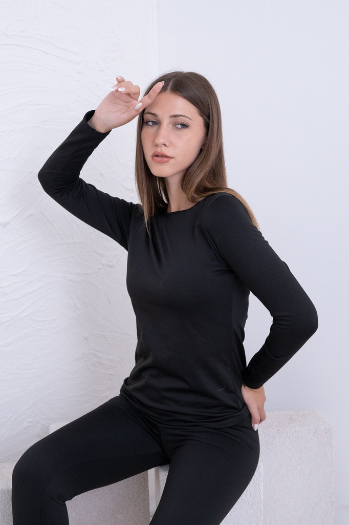 DESCUENTO 10% LIQUIDACION DE TEMPORADA! IINV. CAMISETA TERMICA LISA FRIZADA MANGA LARGA DAMA