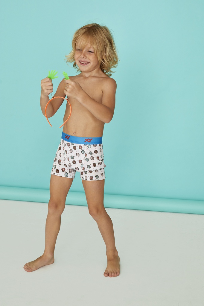NUEVO - Bóxer niño algodón-lycra estampado "DONUTS"