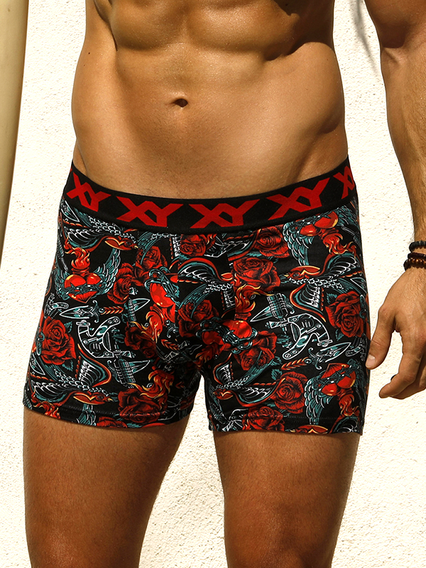 BOXER DE ALGODÓN Y LYCRA ESTAMPADO "TRADI INK"