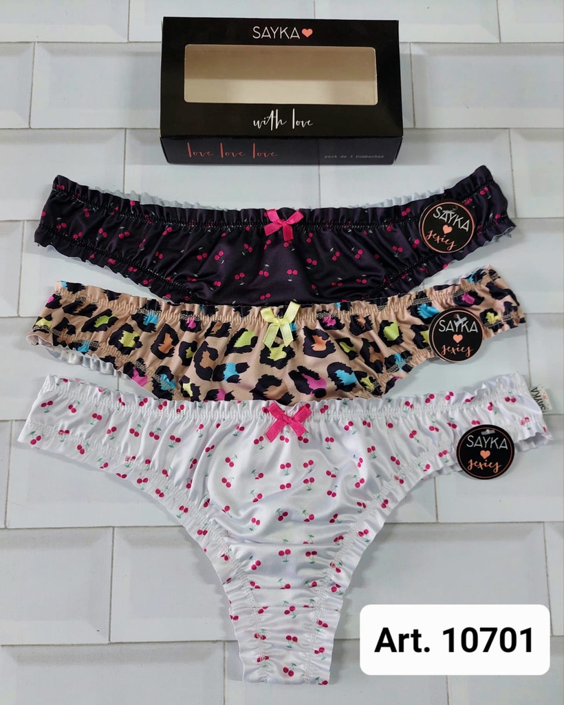 PACK X 3 COLALESS MICROFIBRA ESTAMPADA FRU FRU