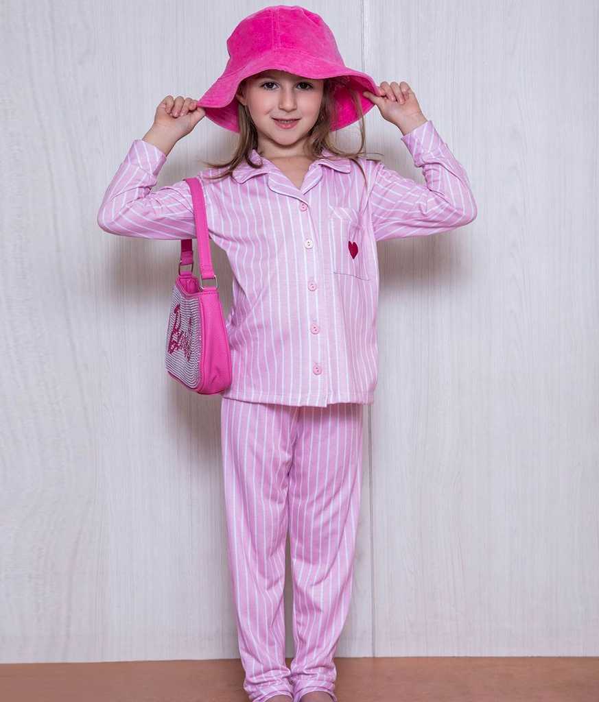 LIQUIDACION ! - INV. PIJAMA NENA ESTAMPADO ABOTONADO