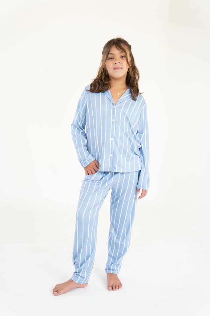 LIQUIDACION ! - INV. PIJAMA NENA ABOTONADO RAYADO