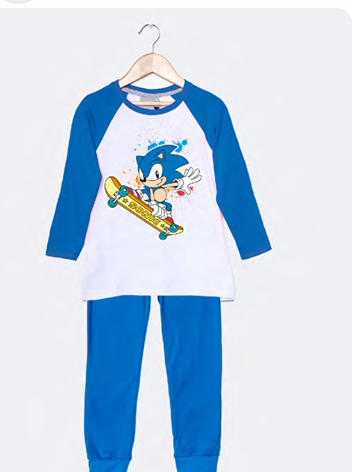  INV. PIJAMA DE ALGODÓN ESTAMPADO "SONIC"